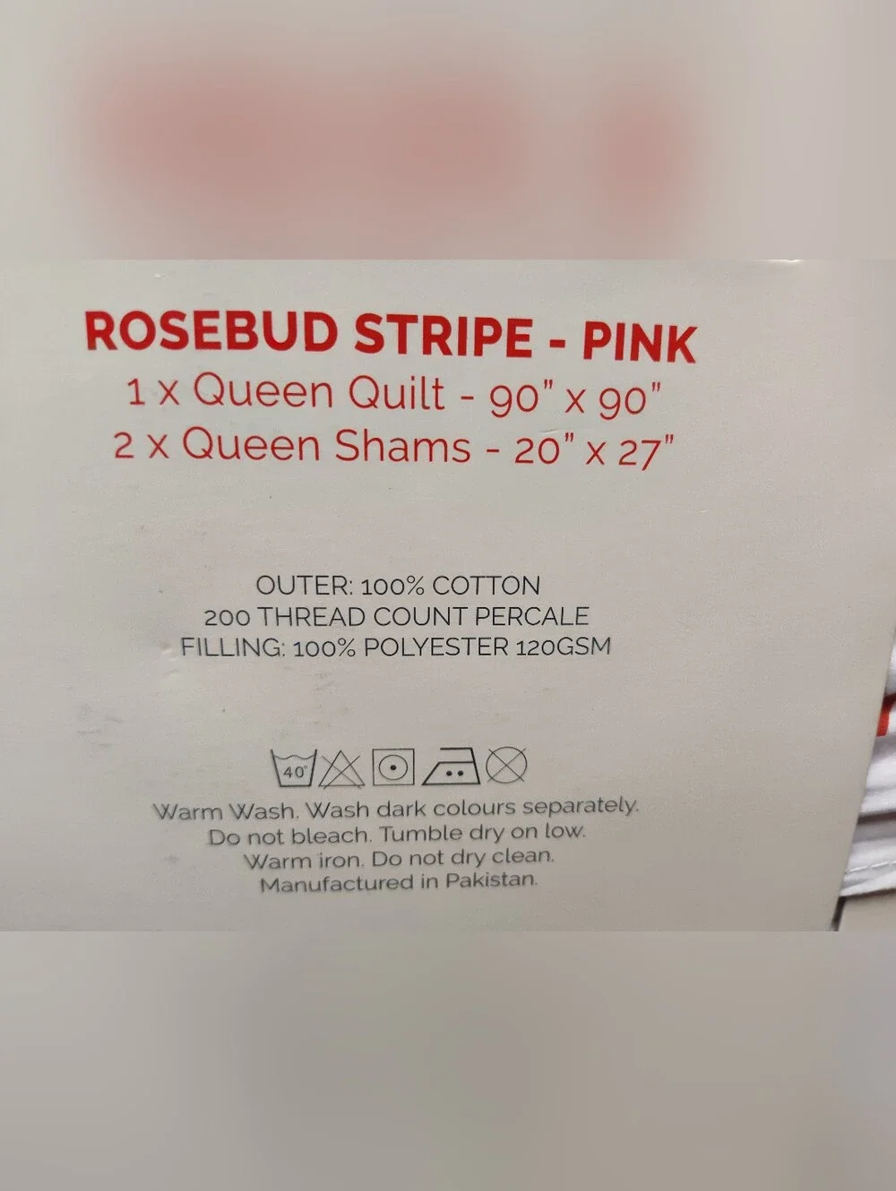 NWT! Cath Kidston Pink Rosebud Stripe 3-piece Queen Size Quilt Set - Reversible